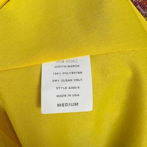 JUDITH MARCH | Floral Strapless Dress in Yellow and Pink Women’s Size Medium - Picture 6 of 8